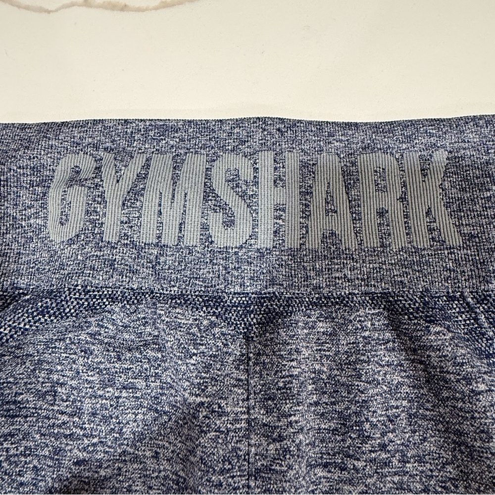 GYMSHARK Women’s High Waisted Flex Shorts Navy  and‎ Gray Size Small Pre-worn - Picture 4 of 12